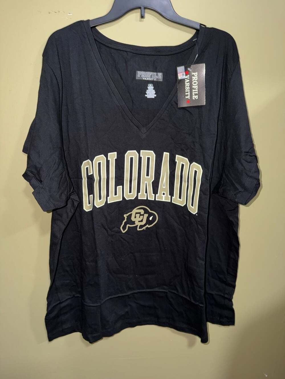 Women's Profile Varsity Black Colorado Buffaloes V-Neck T-Shirt